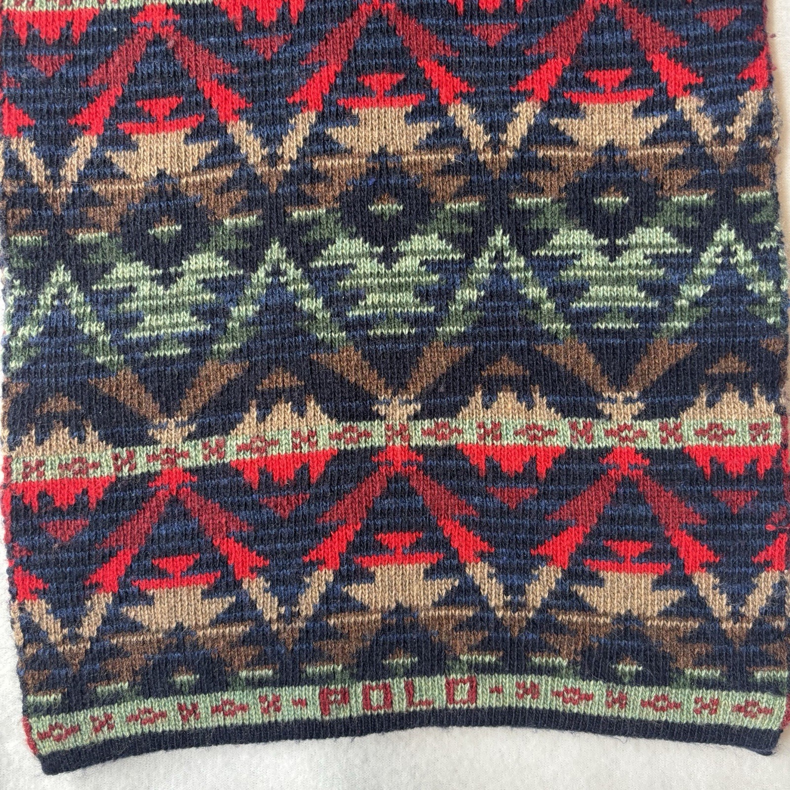 Polo Ralph Lauren Southwestern Scarf and Beanie SET Preppy Logo AOP Aztec !READ! thumbnail 6