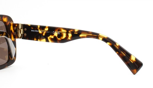 Miu Miu SMU 10Y VAU-06B Sunglasses Honey Brown Crystal Havana w/Gold Logo w/case - Picture 8 of 9