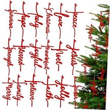 54 Pcs Christmas Christian Decorations Wooden Religious Hanging Cross Decor Red