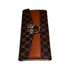 Geometric Logo Zip-Around Women's Wallets Brown Beige Cream Set of 4