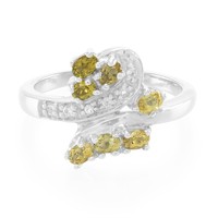 Cavill Ring 925 Silber Oval Turmalin Und WeißEr Topas 0,5Ct Damen Schmuck