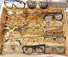 VTG EYEGLASS LOT ArtCraft AO 21 frames 1950's -1980's PLASTIC METAL France ITALY