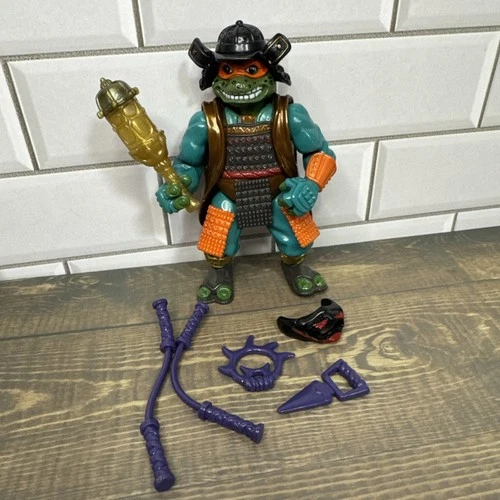 Vintage 1993 TMNT Movie III Samurai Michelangelo Action Figure Complete