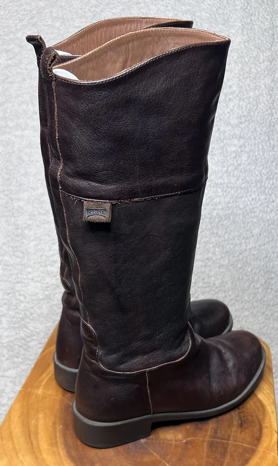 Botas de montar Camper para mujer 5,5/36 zapatos cuero marrón cómodo tirar hasta la rodilla Foto 3 de 4
