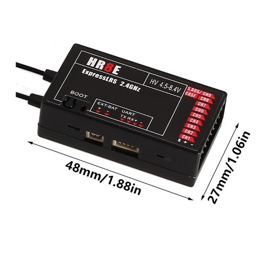 HR8E ELRS PWM Receiver 9 Channel High Sensitivity Double Antennae with CRSF Port - Zdjęcie 8 z 11
