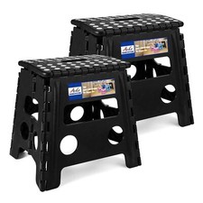 2-Pack 13" Heavy Duty Folding Step Stools Black for Kids  Adults
