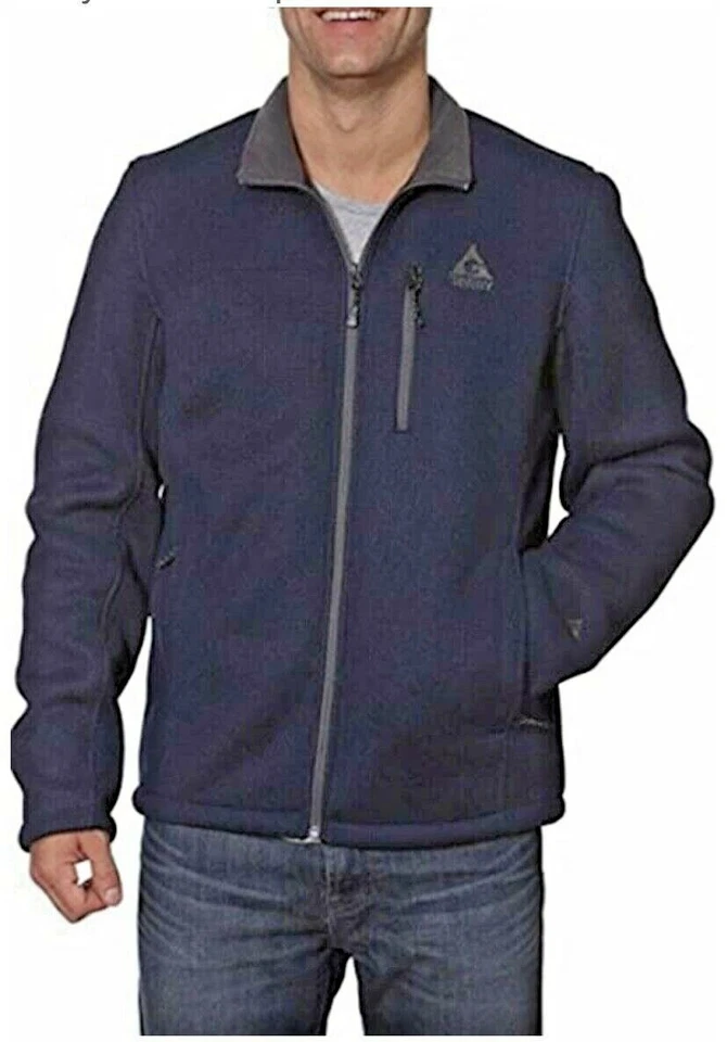 Chaquetas forradas de vellón con cremallera completa de punto pesado GERRY para hombre Foto 2 de 4