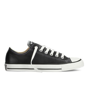 Mens-Converse-Chuck-Taylor-All-Star-Lo-Top-Leather-Fashion-Sneaker-Black-132174C