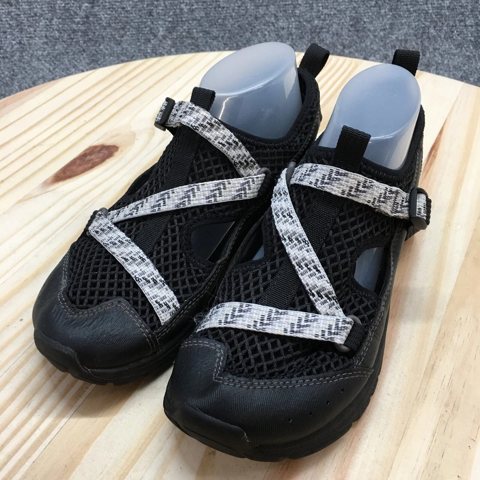 Zapatos Chaco Juveniles 4 Odyssey Agua Negro Malla Comodidad Punta Redonda Baja J180279 Foto 3 de 4