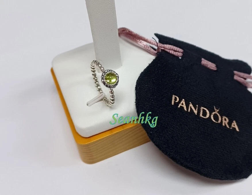 Pandora 190854PE 54 Birthday Blooms Ring August Perido Stone