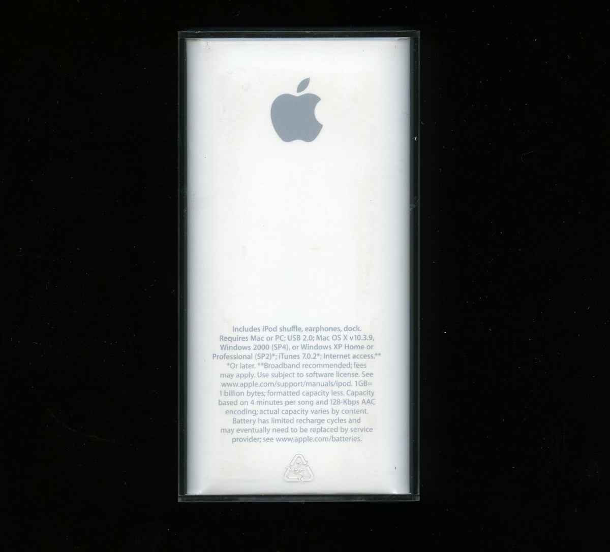 Apple iPod Shuffle 2nd generation silver 1 GB MP3 player box A1204