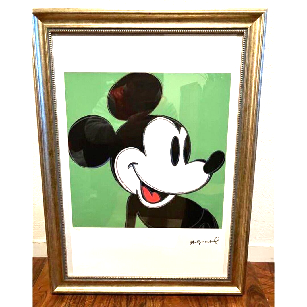 ANDY WARHOL Mickey Mouse Lithograph Signed Framed With COA 