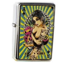 OiL lighter with Devil Tatoo lady design