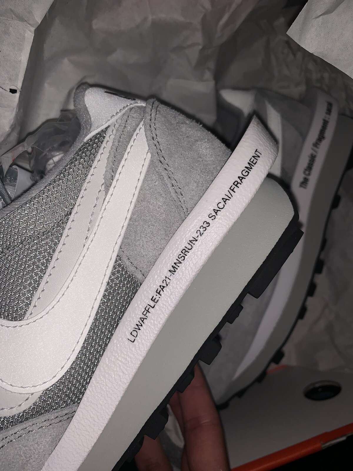 SACAI X NIKE Nike LD Waffle X Sacai X frammento grigio chiaro fumo UK 4