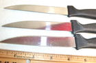Lot 5 Kitchen Knives Black handle stainless Japan Steak 13" Slicing All purpose — photo 5