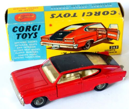 Corgi Toys No.263 AMC Marlin Rambler-Fastback Diecast Model Car (1966-69). - Afbeelding 1 van 20
