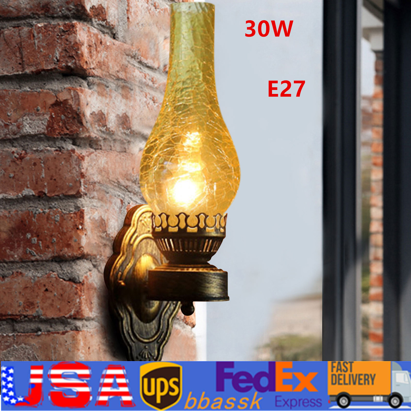 Vintage Rustic Antique Loft Wall Sconce Lantern Light Fixture for Indoor Use  