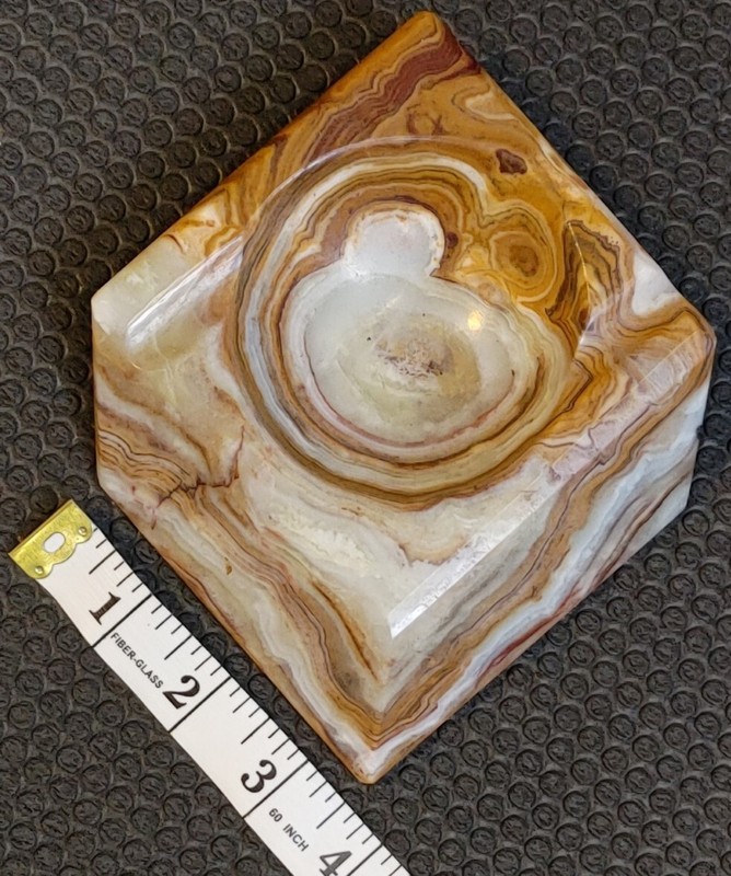 Heavy Antique Marble (Onyx?) Ash Tray - Vintage