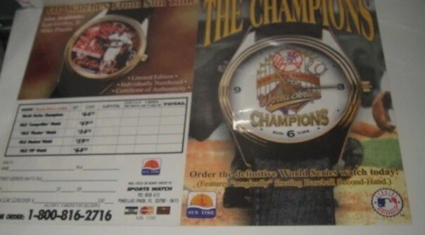 New York Yankees World Champions Clock Flyer Publication Ad Insert Form - Image 2 of 2