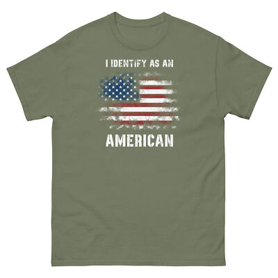I Identify as an American USA Flag Fourth of July Patriotic Unisex Classic Tee