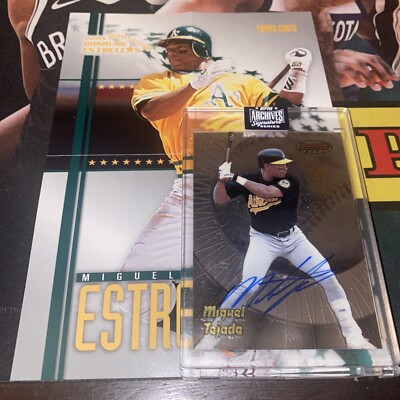 Topps Archives Retired Series Miguel Tejada Auto A s Bowman SSP/5 Plus Bonus 