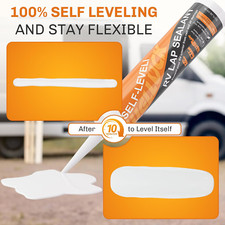 WELLUCK Self Leveling Lap Sealant White RV Roof Flexible Repair Rubber 1 tube 