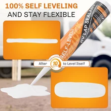 WELLUCK Self Leveling Lap Sealant White RV Roof Flexible Repair Rubber (1 tube)