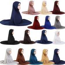 Muslim Islam Women Hijab Large Headscarf Khimar Turban Head Wrap Shawl 100 90Cm