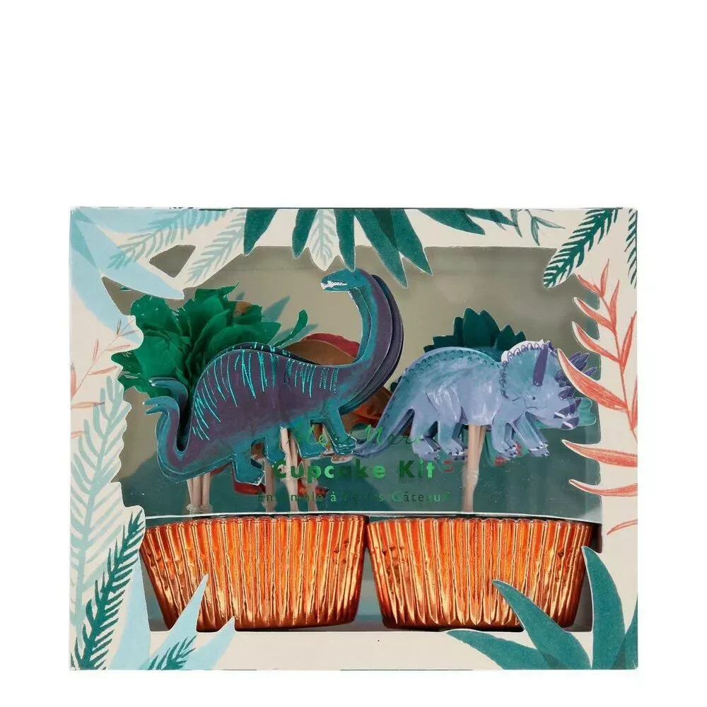 Dinosaur Birthday Party Cupcake Kit, 24 cases & 24 toppers