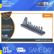 Clear Prop 48026 1/48 I-16 type 5 resin exhausts for CP kits Resin model