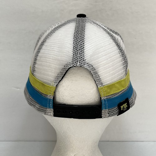Fox Racing Hat Cap Mesh Snapback Black White Two Striped Adjustable Mens - Picture 4 of 8