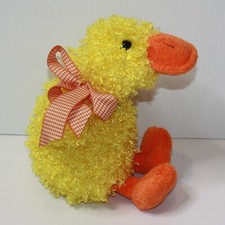 Animal Adventure Yellow Duck with Orange Bow 8" Plush Toy Animal