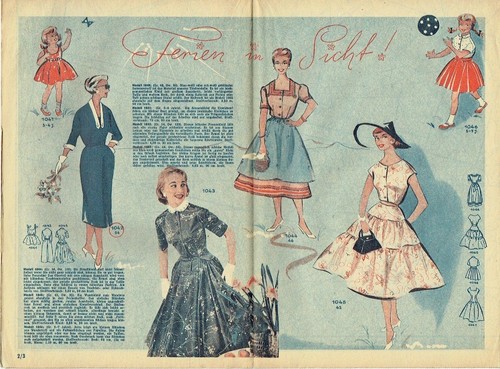 Freundin der Frau Beilage mit Schnittmusterbogen um 1958 Kleider - Bild 2 von 2