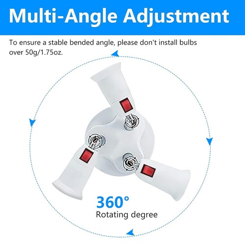 3 in 1 E26/E27 Adjustable Bulb Socket Adapter Extender For Halogen LED CFL Bulbs - Picture 2 of 8