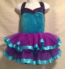 A Wish Come True Dance Costume V1449 Daydream Believer Sz 6x-7 Blue Purple EUC