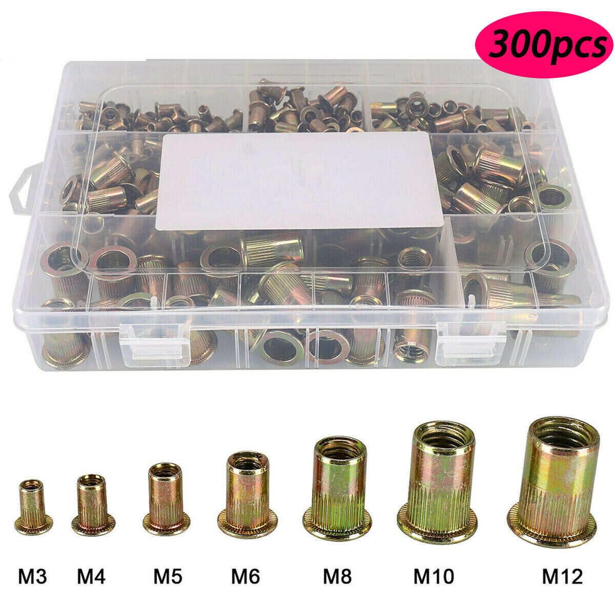 Lot De 320 Rivnuts (écrous Aveugles) M3 à M12 - Anti-oxydation Zingués - Outil Inclus