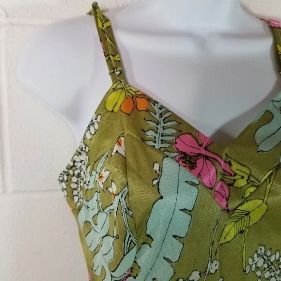 Vtg 60s Vanity Fair floral mod full slip go go psychedelic 32 - Image 4 of 4