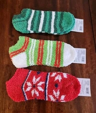  Women Cozy Socks Holiday Theme Adult Size 9-11 NTW Multiple Patterns 3 Pairs