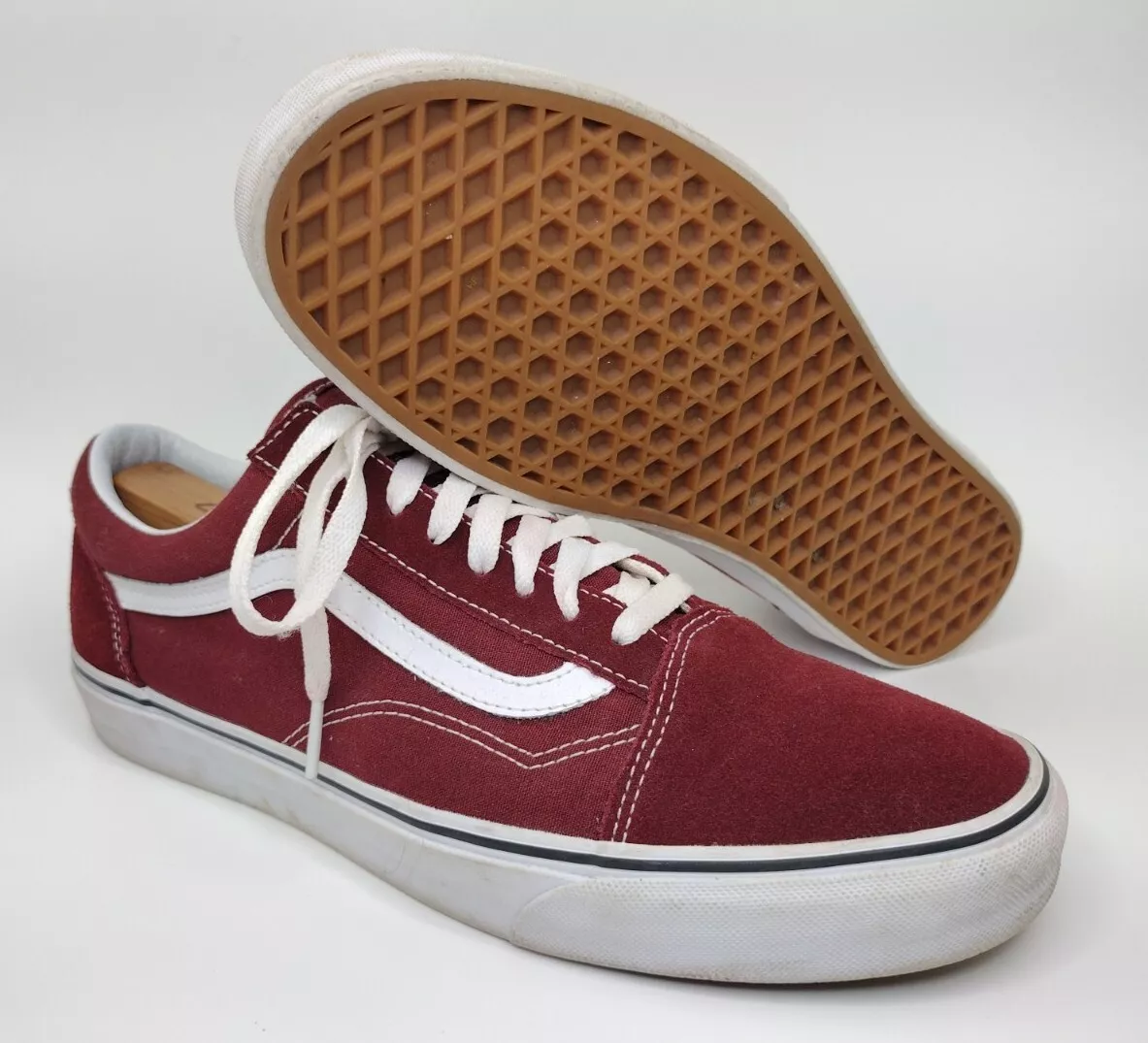 Vans Old Skool Maroon Dark Red Sneakers Men’s Size 10.5 Women’s Size 12 GUC