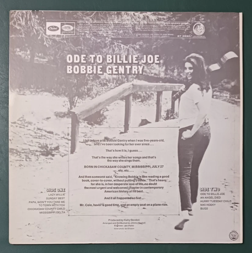 Capitol LP T-2830 Mono Bobbie Gentry, Ode to Billie Joe, Plays NM - Image 4 of 4