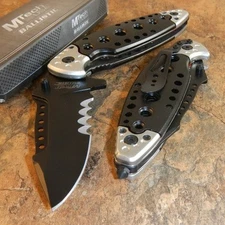 MTECH BALLISTIC Spring ASSISTED Opening Glass Breaker SILVER Pocket Knife NEW!!