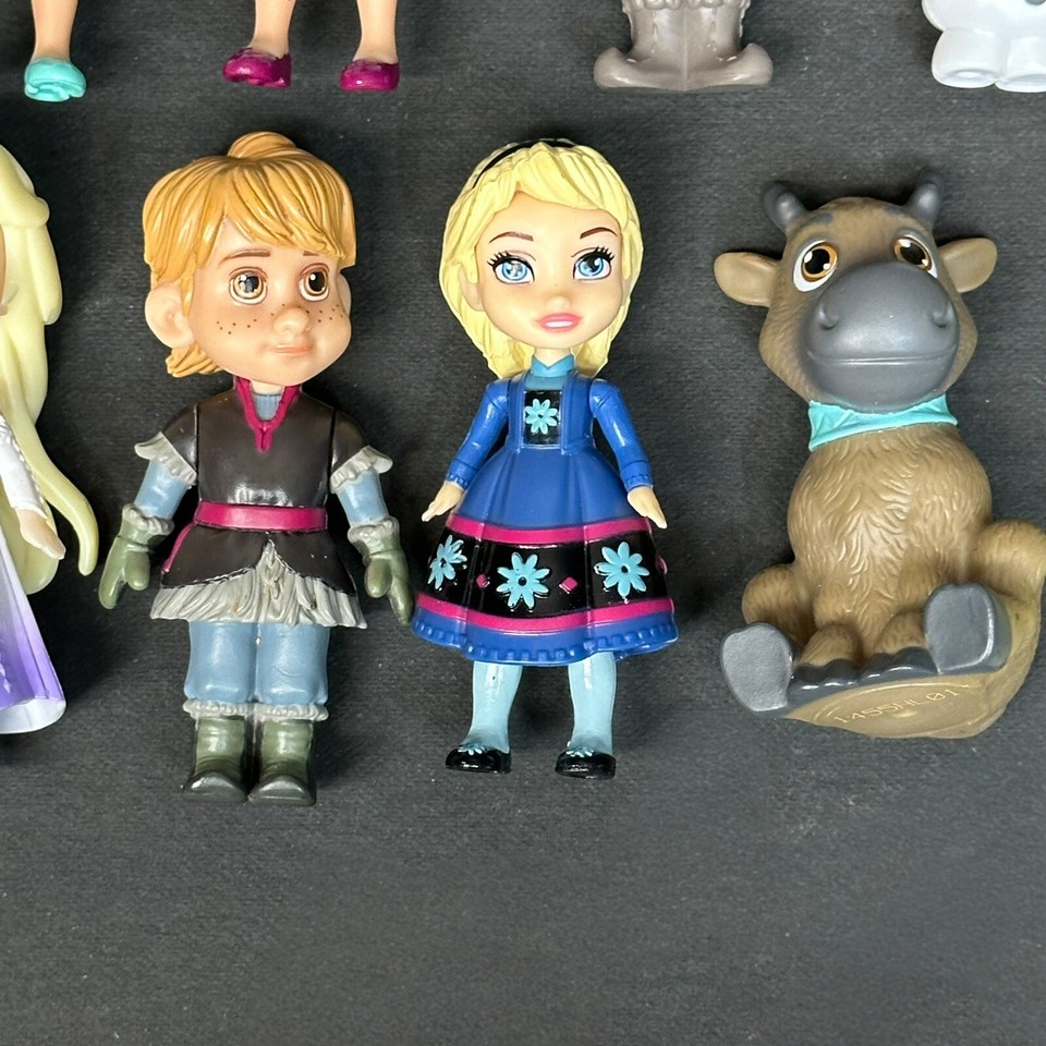 Disney Mini Princess Figures 3” Toddler 10 Dollhouse Dolls Frozen Lot
