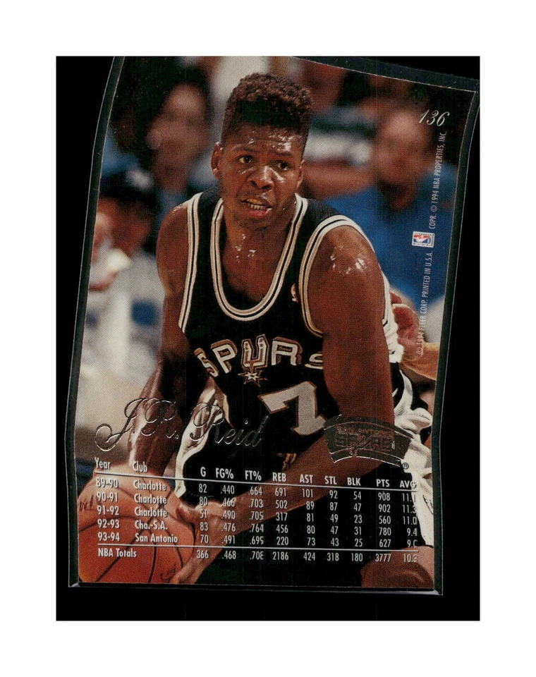 1994-95 Flair San Antonio Spurs Basketball Card #136 J.R. Reid - Image 2 of 2
