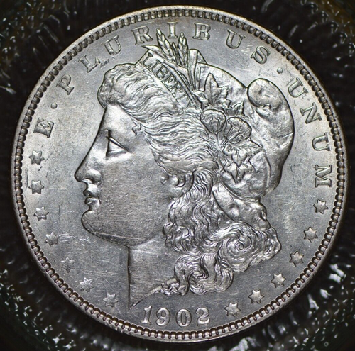 1902 Morgan Silver Dollar Choice AU++ Beautiful Old Album Coin - Picture 2 of 4