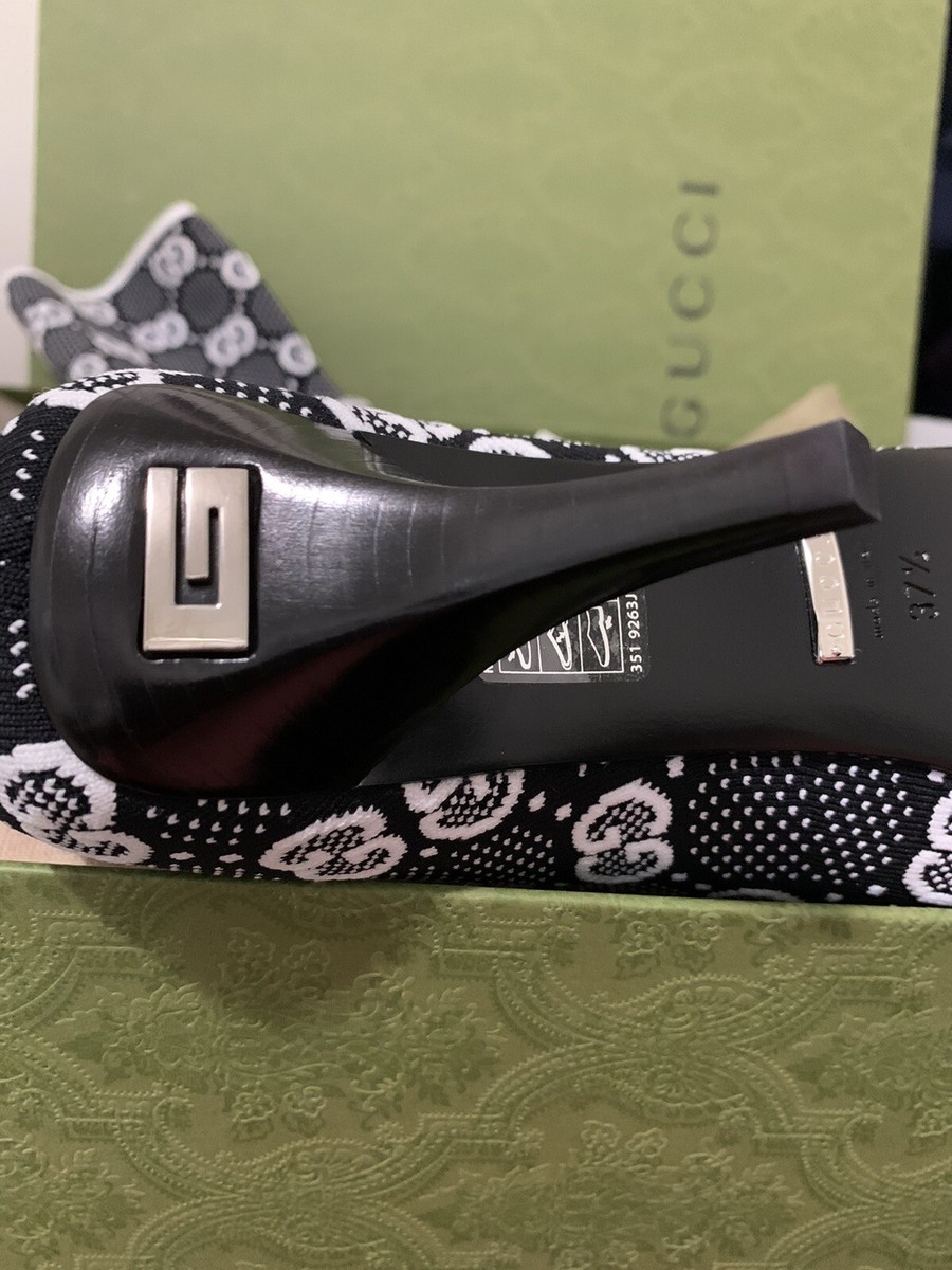 Gucci Pointy Toe Sock Boots Technical GG Jersey Tom Black
