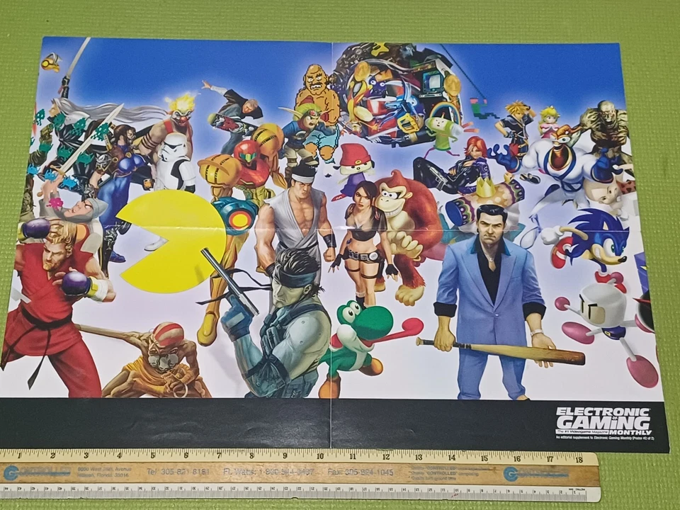 Electronic Gaming The #1 Videogame Magazine Double View Poster Mario Sonic Leon - Image 2 of 3