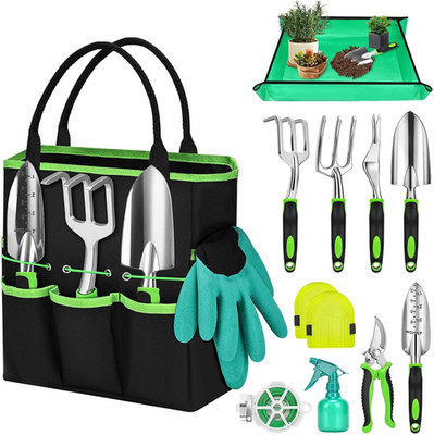 Gartenwerkzeug Set, 12 Stück Schwerlast Gartengeräte Set Mit Dauerhafter Gartens