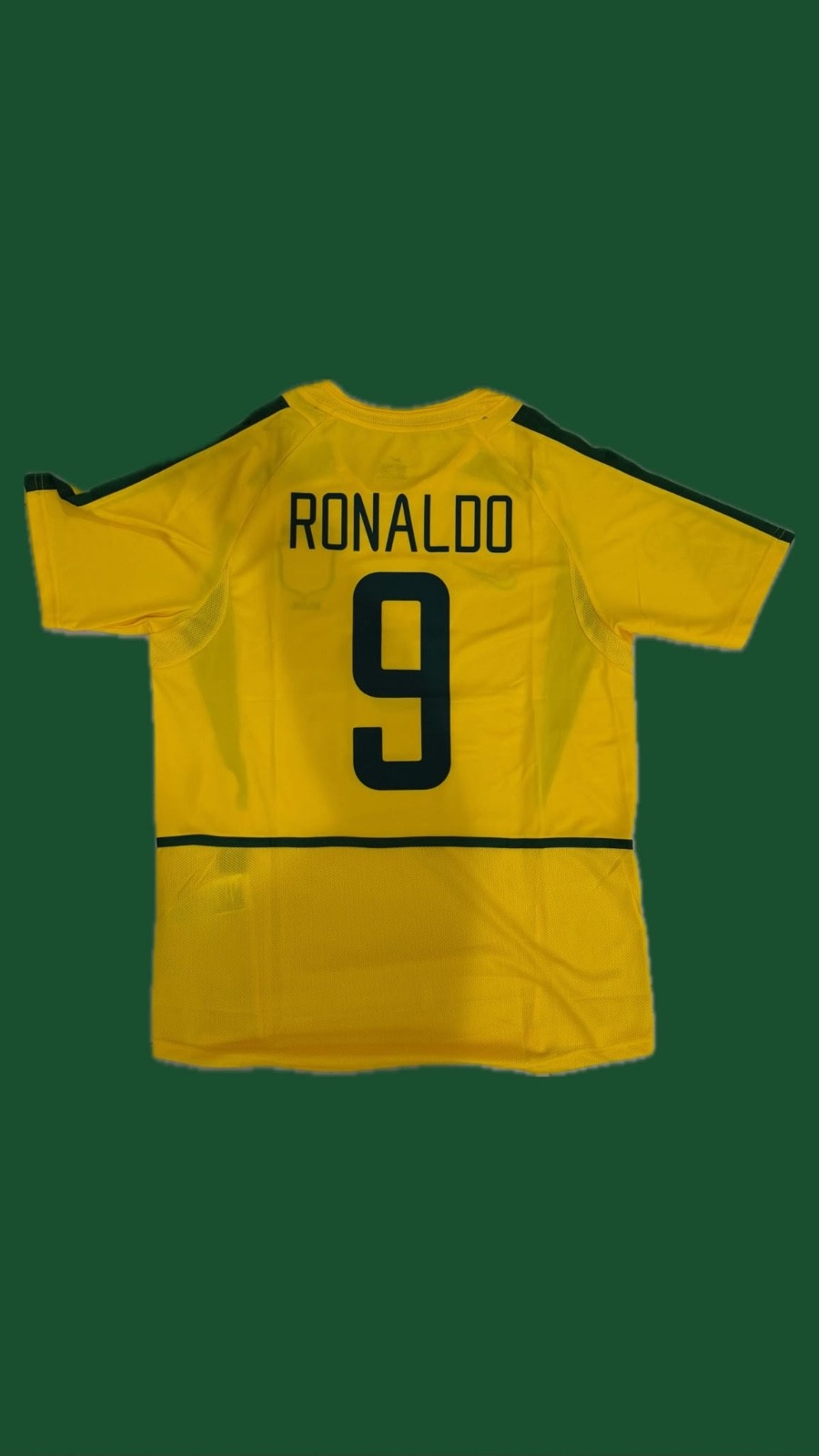 2002 World Cup Brazil RONALDO 9 Home Retro Soccer Jersey