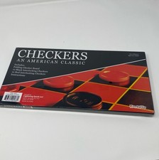 Kangaroo Checkers Classic Folding Board Game - Red/Black Interlocking Pieces