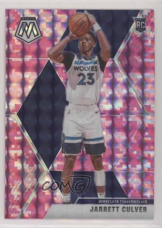 2019-20 Panini Mosaic Rookies Pink Camo Prizm Jarrett Culver #201 Rookie RC 0ru6